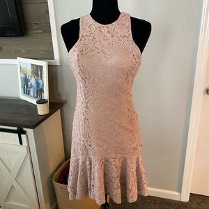 New with tags, beautiful blush colored lace dress, size XS